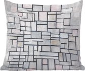Sierkussens - Kussentjes Woonkamer - 45x45 cm - Compositie 6 - Piet Mondriaan