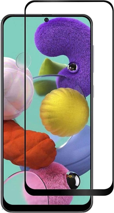 Anti-Shock silicone hoesje zwart met 2 Pack Full Tempered glas Screen Protector Geschikt voor: Samsung Galaxy A51 5G