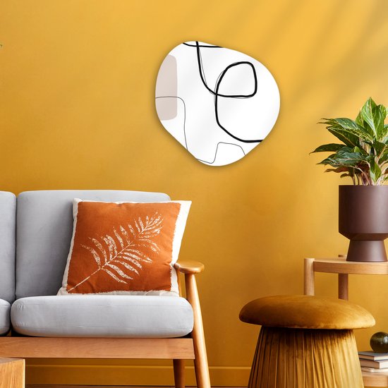 Décoration murale Organique - Décoration murale Plastique - Peinture Organique - Abstrait - Pastel - Minimalisme - 40x40 cm - Forme miroir asymétrique sur plastique