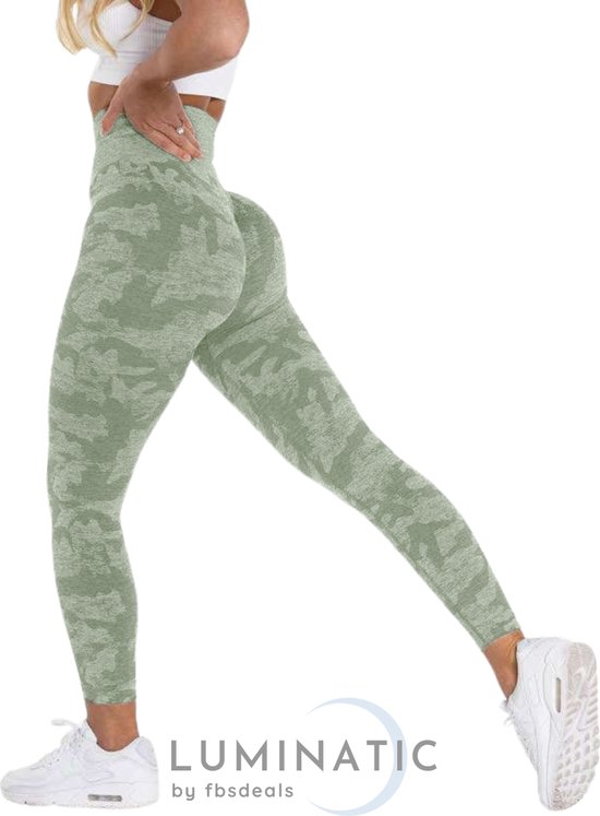 Leggings de sport femme - Leggings de Yoga - Leggings de Fitness - Leggings femme - Leggings de Sport - Shapewear femme - Pantalon camouflage - Camo | Luminatic® | Vert | M