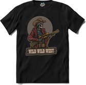 Tactical Wild wild west Cowboy | Airsoft - Paintball | leger sport kleding - T-Shirt - Unisex - Zwart - Maat L