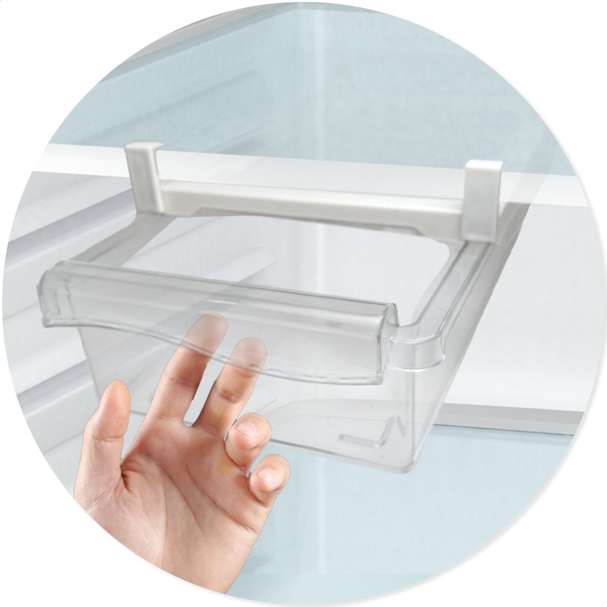 Box me - Koelkast organizer - extra lade in koelkast - transparant hangende koelkast la - extra opbergruimte in de koelkast