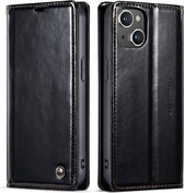 CaseMe - Telefoonhoesje geschikt voor Apple iPhone 14 Plus - Flip Wallet Case - Magneetsluiting - Zwart