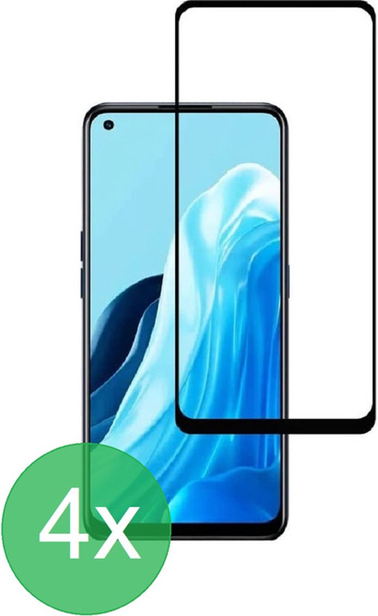 Full Screenprotector 4x Geschikt voor Oppo Reno8 Lite / Find X5 Lite - screen protector - volledige glas - bescherming - beschermglas - ZT Accessoires