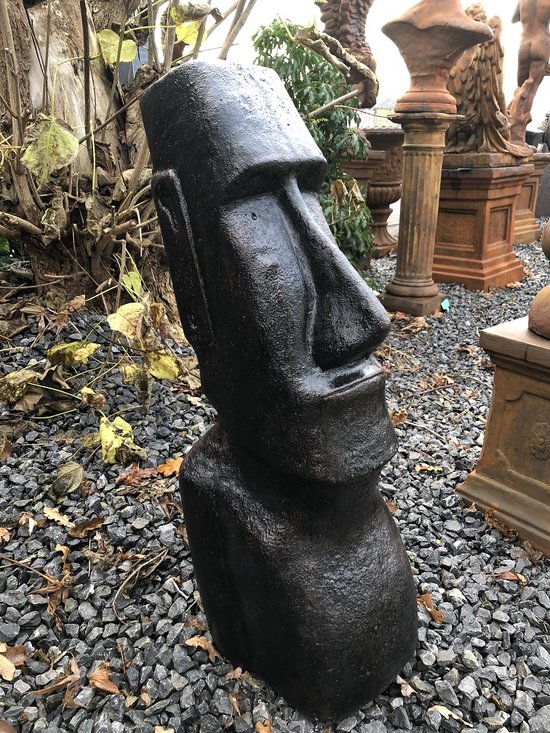MOAI XXL, grande statue en pierre, des îles de Pâques, marron foncé
