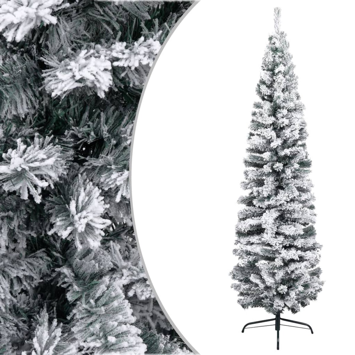 Prolenta Premium - Kunstkerstboom met sneeuw smal 240 cm PVC groen