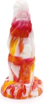 Kiotos Monstar - Dildo Beast 8 - 20.5 x 6.5 cm - Tie Dye Oranje/Wit/Rood