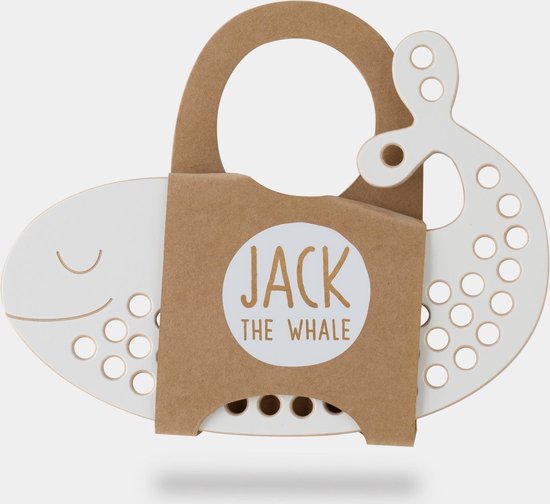 Afbeelding van het spel Inrijgplank hout | Jack de walvis | educatief montessori speelgoed | Milintoys | Thuismusje