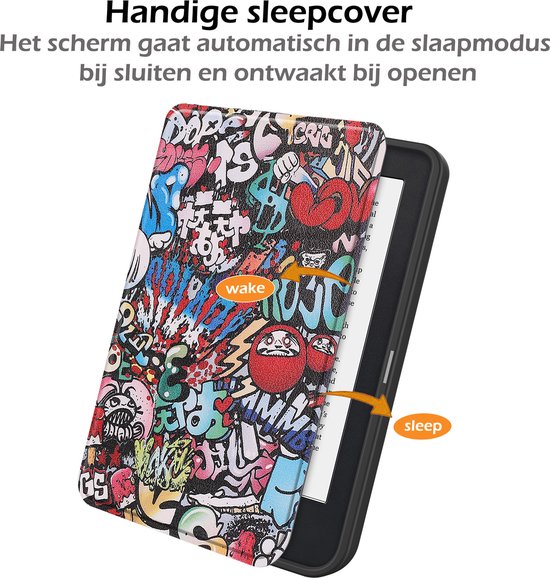 Hoesje Geschikt voor Kobo Clara 2E Hoes Book Case - Hoes Geschikt voor Kobo Clara 2E Hoesje Book Cover - Graffity van Hoesje  — afbeelding 4