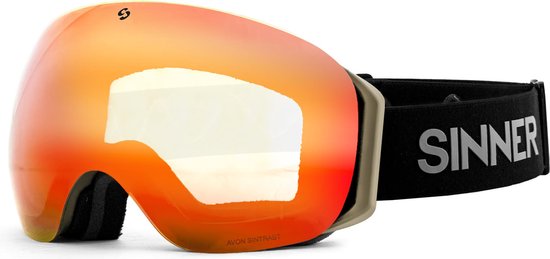 SINNER Avon skibril - Mat grijs frame - Blauwe + Orange lens