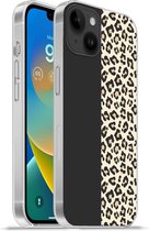 Geschikt voorApple Iphone 14 Plus - Soft case hoesje - Dieren - Patroon - Panter - Siliconen Telefoonhoesje