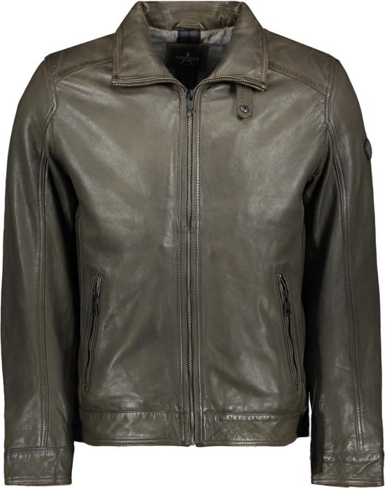 Donders Jas Leather Jacket 52318 690 Green Olive Mannen Maat - 54