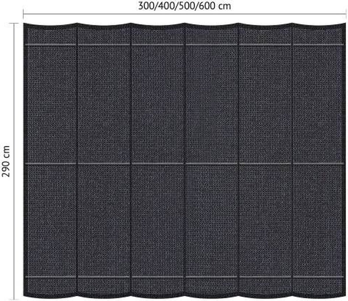 Compleet pakket: Shadow Comfort Harmonicadoek 2,9x6m Carbon Grey met beschermhoes en buitendoekreiniger