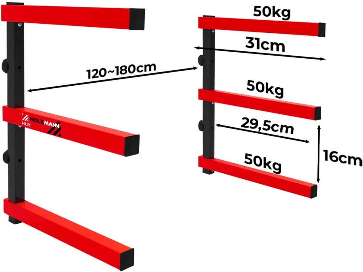 Crochet double HBM 50 x 6 mm pour paroi porte-outils