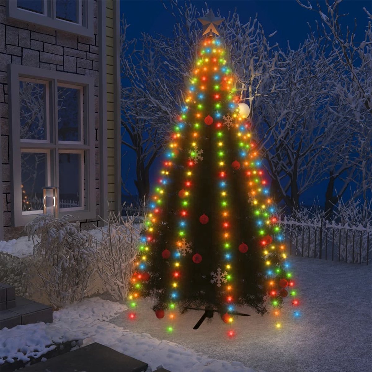 Prolenta Premium - Kerstboomverlichting met 300 LED's meerkleurig net 300 cm