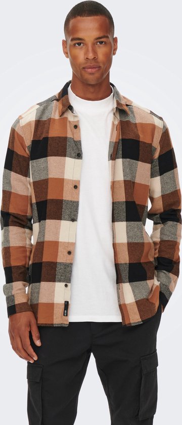 ONLY & SONS ONSGUDMUND LS 3T CHECK SHIRT NOOS Heren Overhemd - Maat L