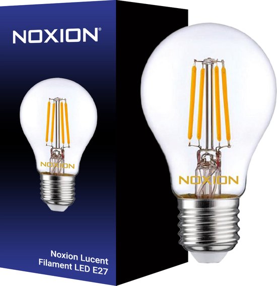 Noxion Lucent Filament LED E27 Peer Helder 7W 806lm - 827 Zeer Warm Wit | Vervangt 60W.