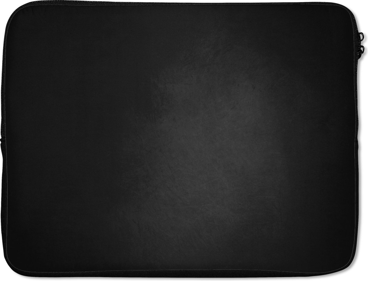 Laptophoes 15.6 inch - Beton print - Zwart - Grijs - Structuur - Industrieel - Laptop sleeve - Binnenmaat 37x26 cm - Zwarte achterkant