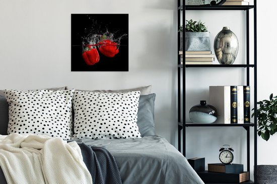 Cadre photo avec affiche - Paprika - Légumes - Nature morte - Water - Rouge - 40x40 cm - Cadre pour affiche - Décorations de Noël - Décoration de Noël pour l'intérieur - Noël