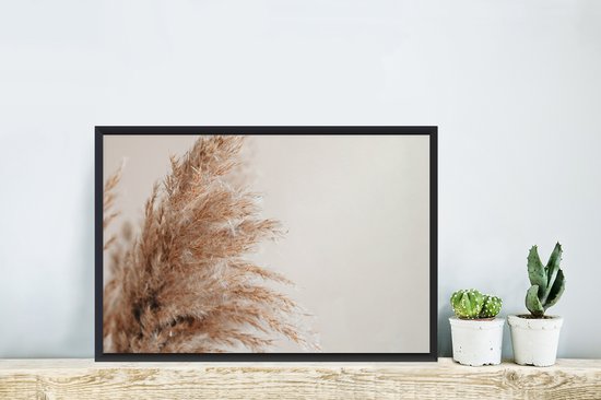 Cadre photo avec affiche - Herbe - Plantes - Nature - Herbe de la pampa - 60x40 cm - Cadre pour affiche - Décorations de Noël - Décoration de Noël pour l'intérieur - Noël