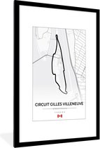 Fotolijst incl. Poster - Racing - Racebaan - Circuit Gilles Villeneuve - Circuit - F1 - Canada - Wit - 80x120 cm - Posterlijst