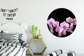 WallCircle - Wandcirkel ⌀ 90 - Orchidee - Bloemen - Roze - Flora - Ronde schilderijen woonkamer - Wandbord rond - Muurdecoratie cirkel - Kamer decoratie binnen - Wanddecoratie muurcirkel - Woonaccessoires