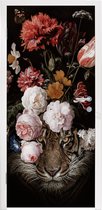 Deursticker Bloemen - Jan Davidsz de Heem - Tijger - Schilderij - Stilleven - Oude meesters - 85x215 cm - Deurposter