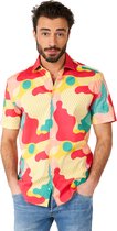 OppoSuits SHIRT Short Sleeve Coral Camo - Heren Overhemd - Zomer Shirt - Mix Kleur - Maat XL