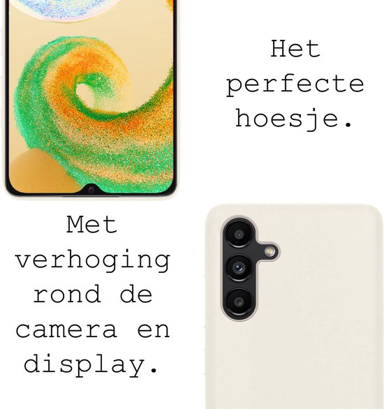 Coque Samsung Galaxy A04s Coque Arrière En Siliconen Avec 2x Protecteur D'écran - Coque Samsung A04s Coque En Silicone - Wit