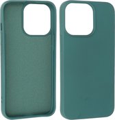 Fashion Backcover Telefoonhoesje - Color Hoesje - Geschikt voor iPhone 14 Pro - Donker Groen