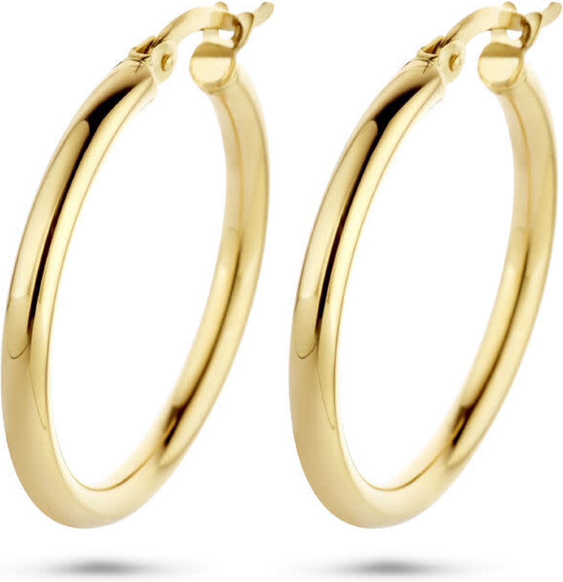 The Jewelry Collection Oorringen Ronde Buis - Geelgoud