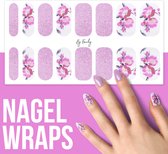 By Emily - Nagel wrap - A pink flower for you | 16 stickers | Nail wrap | Nail art | Trendy | Design | Nagellakvrij | Eenvoudig | Nagel wrap | Nagel stickers | Folie | Zelfklevend | Sjablonen