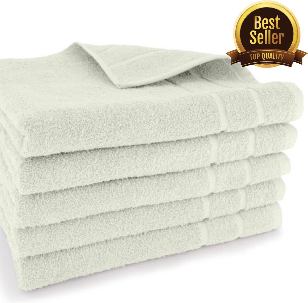 Exclusieve Handdoeken - Hotelkwaliteit - 50x100cm - Creme/Off White - Set van 5 stuks!