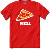Pizza - grappig verjaardag kleding cadeau - eten teksten - T-Shirt - Dames - Rood - Maat S