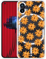 Nothing Phone (1) Hoesje Oranje Bloemen - Designed by Cazy