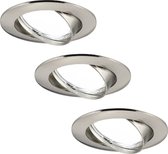 Ledvion Dimbare LED inbouwspot RVS - Amsterdam - 5W - 6500K - ø82mm - 3 pack