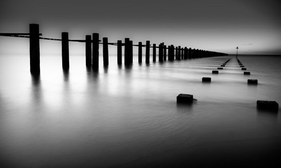 Foto: Fotobehangkoning behang vliesbehang fotobehang thames estuary in shoeburyness engeland 450 x 270 cm