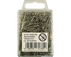 Kopspelden/steekspelden - 50 gram - Zilver - 18 mm - hobby/naai spelden
