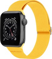 Horloge Band Geschikt voor Apple Watch 1-8 / SE (42/44/45 mm) Bandje Nylon Met Verstelbare Gesp - Geel