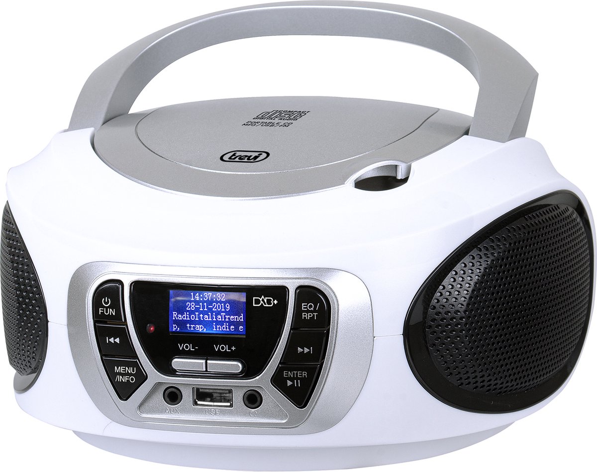Trevi CMP510 - DAB Digitale Draagbare Radio - Stereo DAB Radio - Wit - Digitaal Draagbaar Radiotoestel