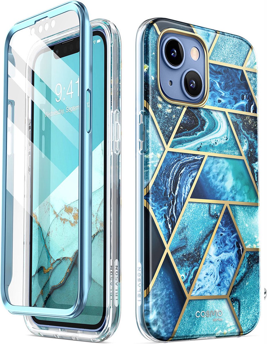 Cosmo 360 Backcase met Screenprotector iPhone 14 Plus - Ocean