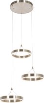QAZQA lyani - Design LED Hanglamp voor boven de eettafel | in eetkamer - 3 lichts - Ø 62 cm - Staal - Woonkamer | Slaapkamer | Keuken