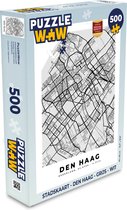 Puzzel Stadskaart - Den Haag - Grijs - Wit - Legpuzzel - Puzzel 500 stukjes - Plattegrond