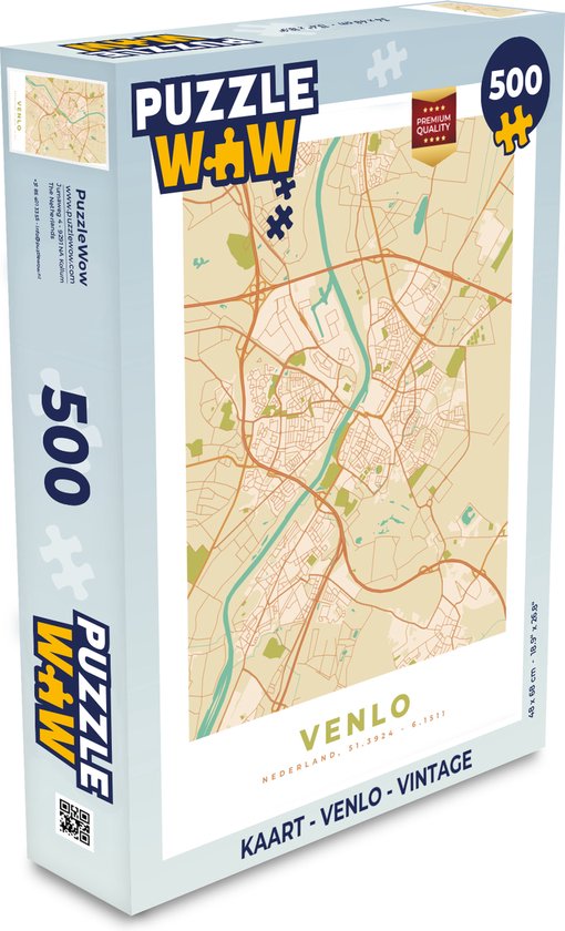 Puzzle Carte - Venlo - Vintage - Puzzle - Puzzle 500 pièces