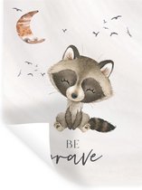 Muursticker kinderen - Muurstickers kinderkamer - Waterverf - Be brave - Quotes - Kinderen - Jongens - Meisjes - Decoratie voor kinderkamers - 30x40 cm - Zelfklevend behangpapier - Stickerfolie