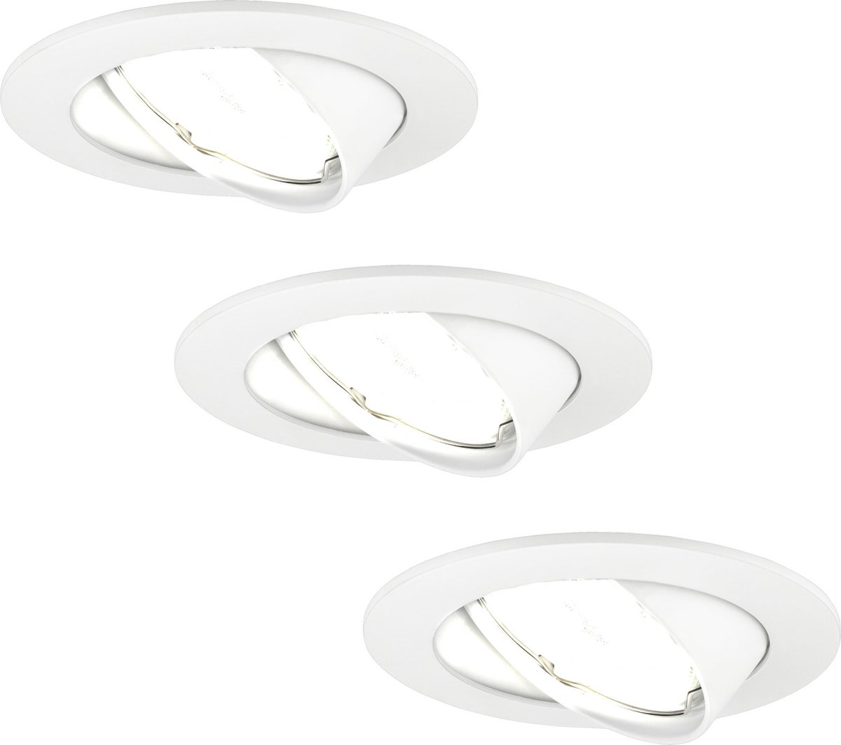 Ledvion - 3X LED Inbouwspot Amsterdam - Wit - Dimbaar - 3W - 4000K - Ø82 mm