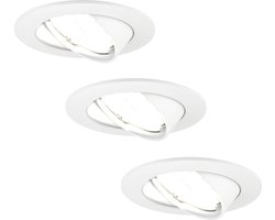 Ledvion - 3X LED Inbouwspot Amsterdam - Wit - Dimbaar - 3W - 4000K - Ø82 mm