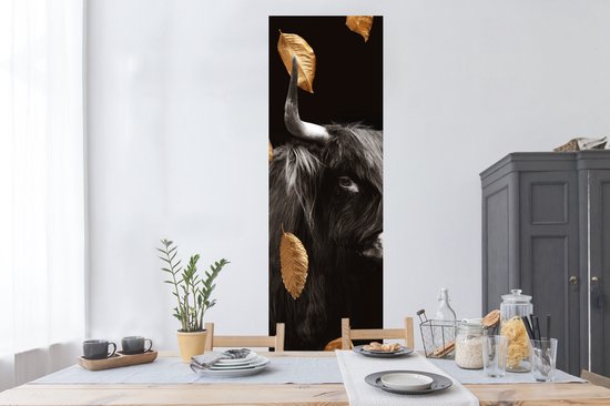 Stickers muraux - Feuille autocollante - Highlander écossais - Zwart - Wit - Or - 50x150 cm - Film adhésif - Stickers muraux chambre d'enfant - Papier peint autocollant - Papier peint autocollant - Feuille autocollante