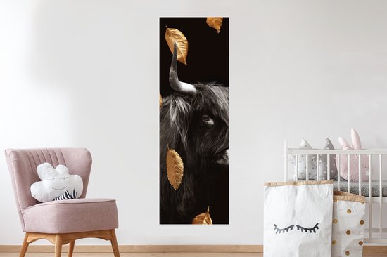 Stickers muraux - Feuille autocollante - Highlander écossais - Zwart - Wit - Or - 50x150 cm - Film adhésif - Stickers muraux chambre d'enfant - Papier peint autocollant - Papier peint autocollant - Feuille autocollante