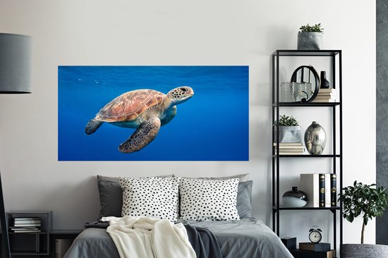 Stickers muraux - Film autocollant - Tortue dans l'océan - 160x80 cm - Film adhésif - Stickers muraux chambre enfant - Papier peint autocollant - Papier peint autocollant - Film autocollant